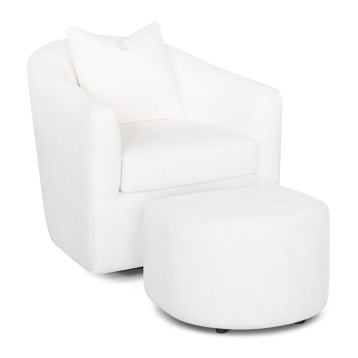 Franklin Furniture - 21983 Maya Swivel Accent Chair w/ Ottoman in Fabulous Snow - 21983-SNOW - GreatFurnitureDeal