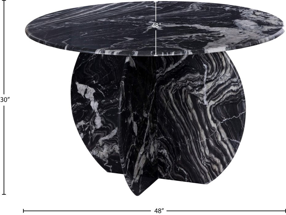 Meridian Furniture - Formentera 48" Black Genuine Marble Dining Table - 219Black-DT48 - GreatFurnitureDeal