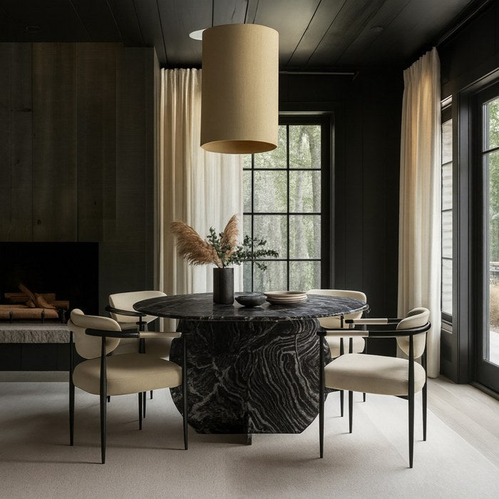 Meridian Furniture - Formentera 48" Black Genuine Marble Dining Table - 219Black-DT48 - GreatFurnitureDeal