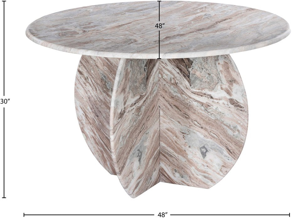 Meridian Furniture - Formentera 48" Brown Genuine Marble Dining Table - 219Brown-DT48 - GreatFurnitureDeal