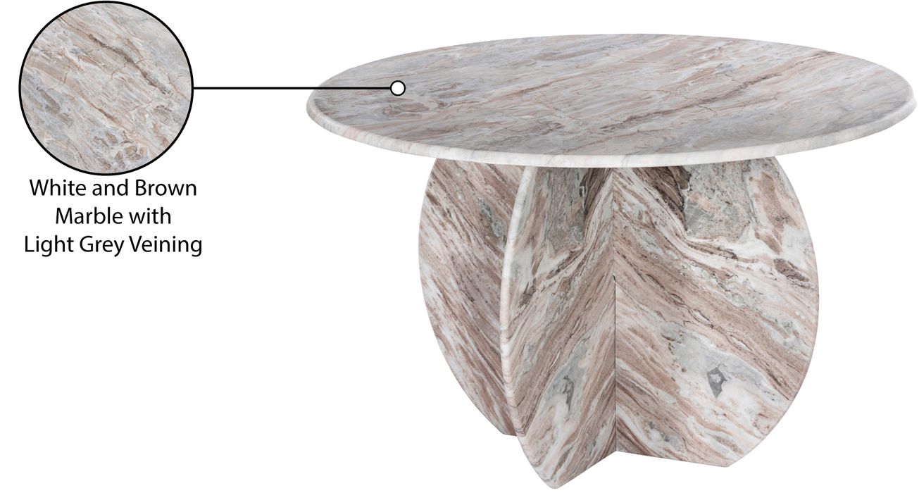 Meridian Furniture - Formentera 48" Brown Genuine Marble Dining Table - 219Brown-DT48 - GreatFurnitureDeal