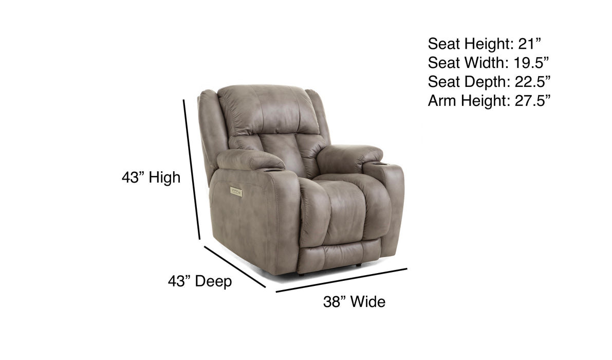 Motion Ease - Bennett Triple Power Recliner with Zero Gravity Mechanismo in Ash - 220-96-14 - GreatFurnitureDeal