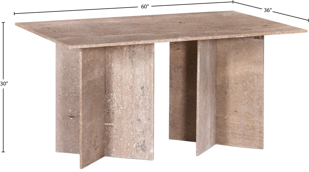 Meridian Furniture - Verona 60" Natural Marble Dining Table (3 Boxes) - 220Travertine-DT60 - GreatFurnitureDeal