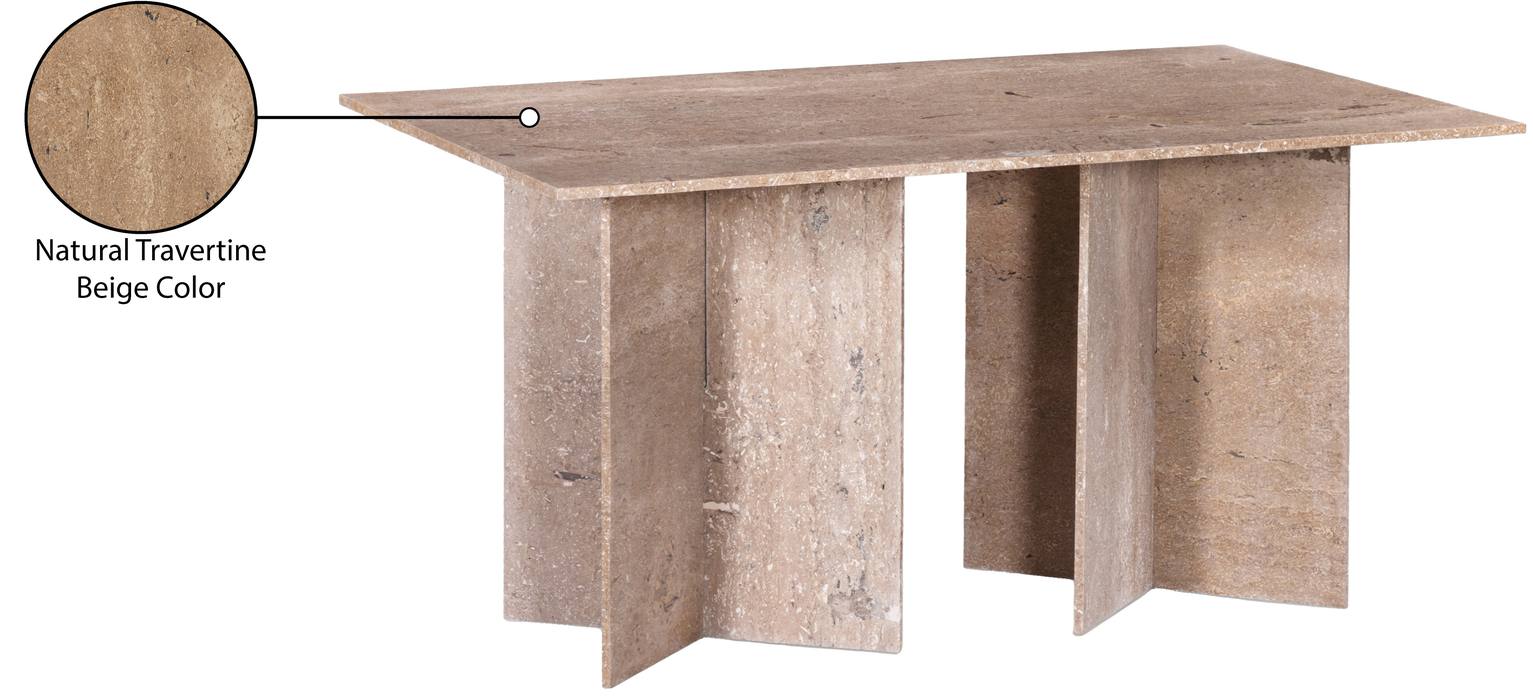 Meridian Furniture - Verona 60" Natural Marble Dining Table (3 Boxes) - 220Travertine-DT60 - GreatFurnitureDeal