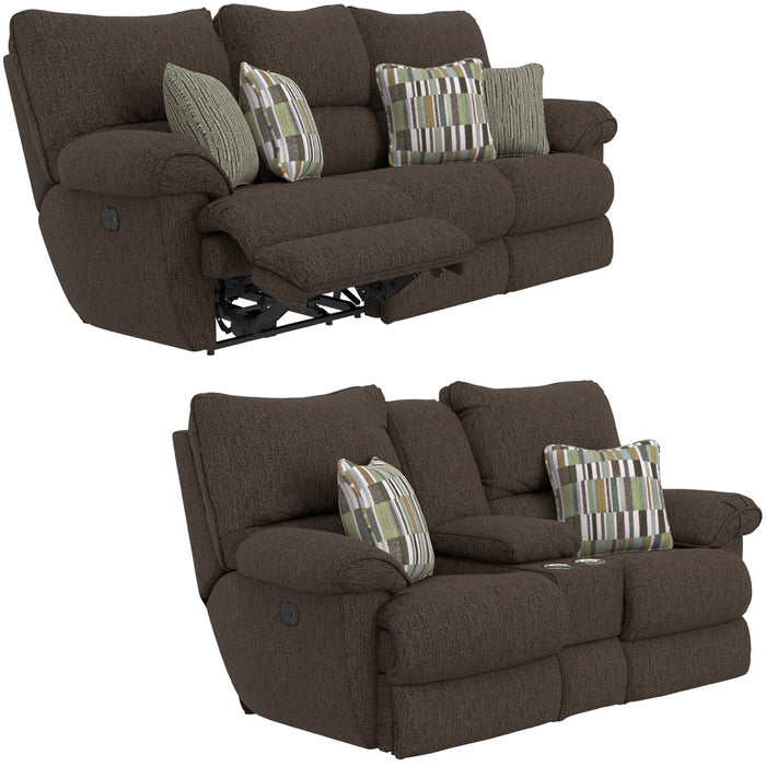 Catnapper - Lenny 2 Piece Power Reclining Sofa Set in Chocolate - 62571-62579-CHOCOLATE - GreatFurnitureDeal