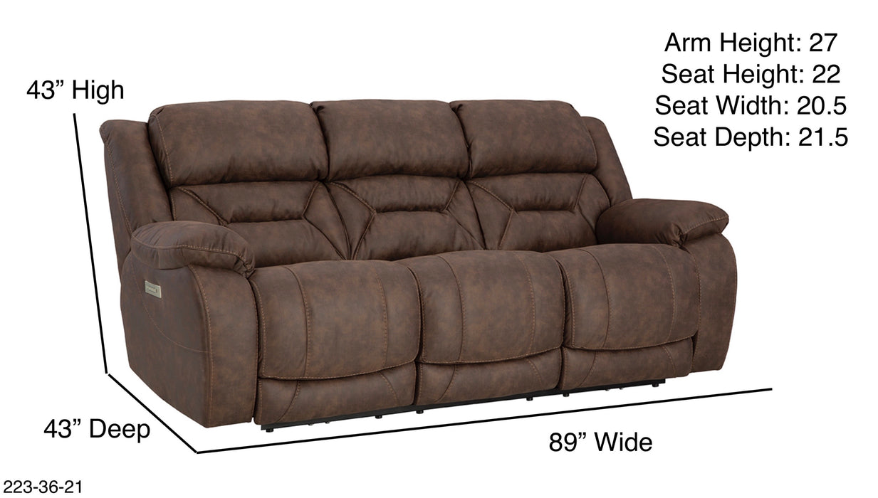 Motion Ease - Oakley Double Reclining Zero Gravity Power Sofa in Brown - 223-36-21 - GreatFurnitureDeal