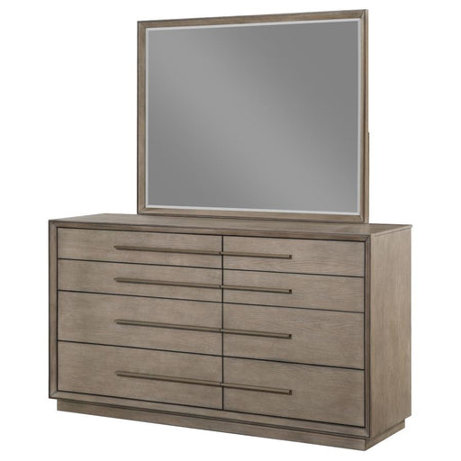 Coaster Furniture - Durango 8-Drawer Dresser and Mirror Taupe Oak - 223273M - GreatFurnitureDeal