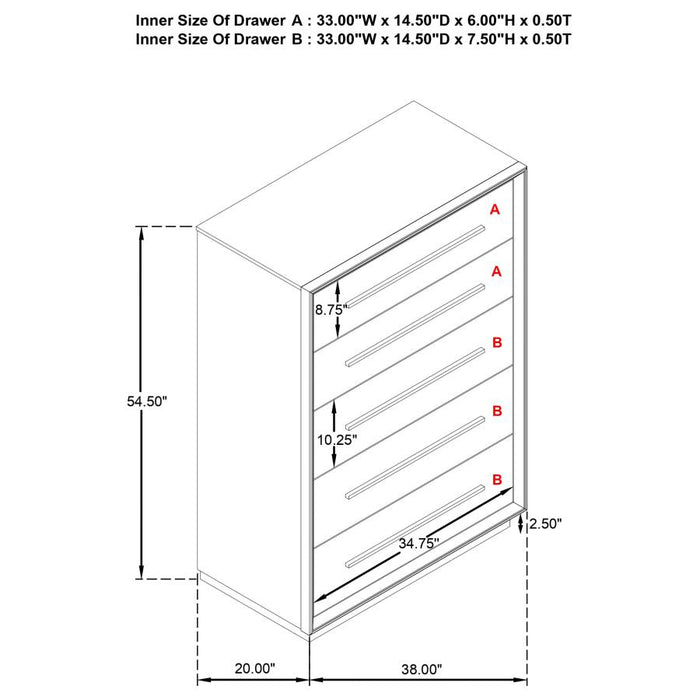 Coaster Furniture - Durango 5-Piece Queen Bedroom Set Taupe Oak - 223271Q-S5