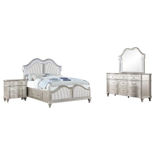 Coaster Furniture - Evangeline 4 Piece King Bedroom Set in Silver Oak - 223391KE-S4 - GreatFurnitureDeal