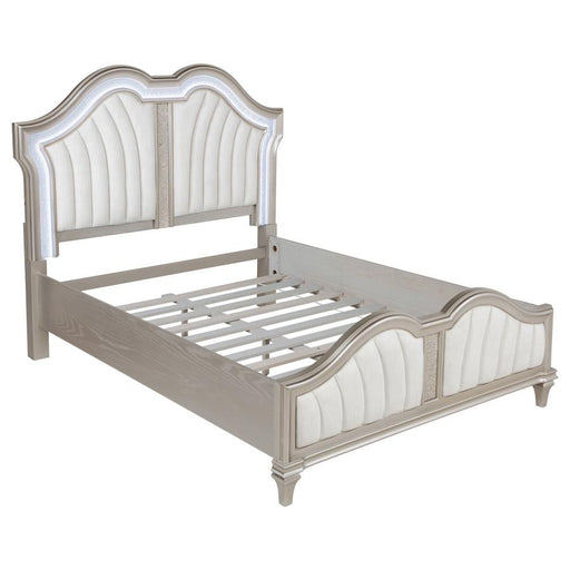 Coaster Furniture - Evangeline King LED Panel Bed Silver Oak - 223391KE - GreatFurnitureDeal