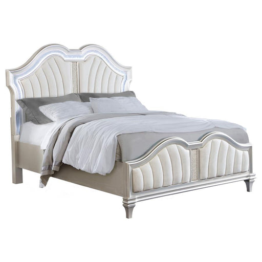 Coaster Furniture - Evangeline King LED Panel Bed Silver Oak - 223391KE - GreatFurnitureDeal