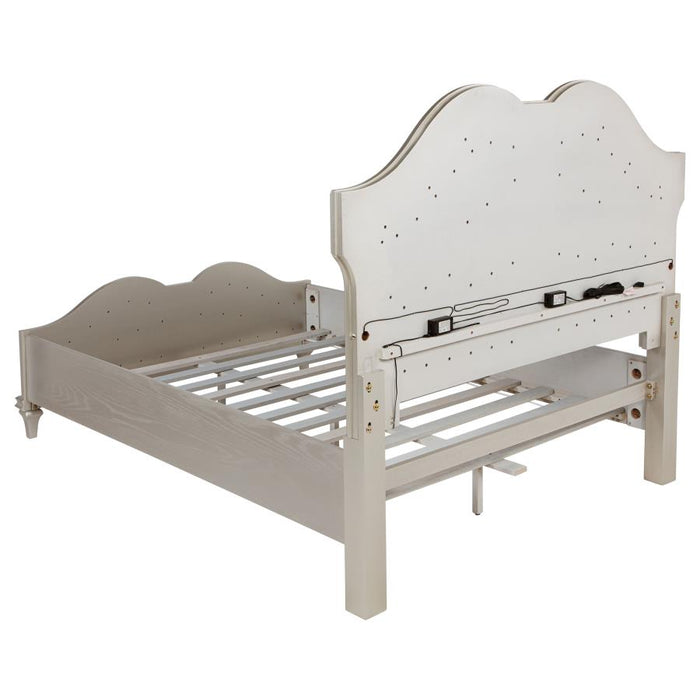 Coaster Furniture - Evangeline King LED Panel Bed Silver Oak - 223391KE - GreatFurnitureDeal