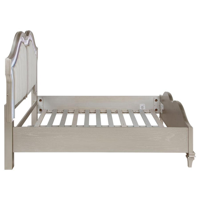 Coaster Furniture - Evangeline King LED Panel Bed Silver Oak - 223391KE - GreatFurnitureDeal