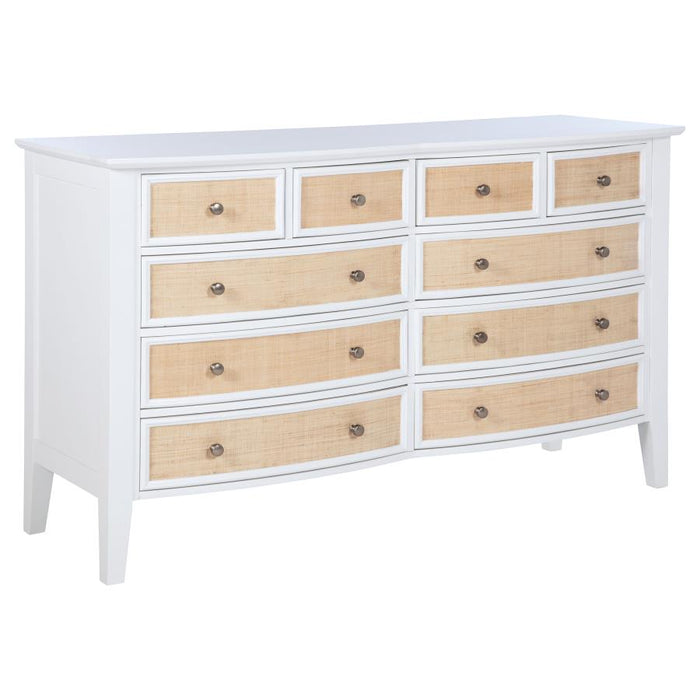 Coaster Furniture - Bexhill 10-Drawer Dresser and Mirror White - 223473M - GreatFurnitureDeal