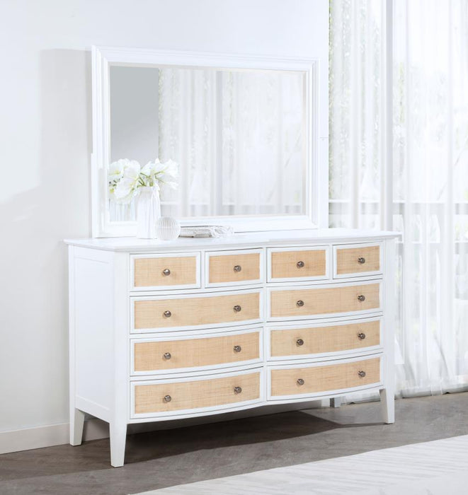 Coaster Furniture - Bexhill 10-Drawer Dresser and Mirror White - 223473M - GreatFurnitureDeal