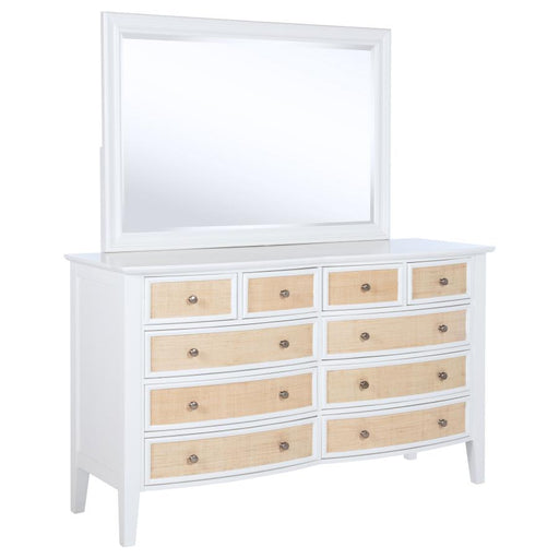 Coaster Furniture - Bexhill 10-Drawer Dresser and Mirror White - 223473M - GreatFurnitureDeal