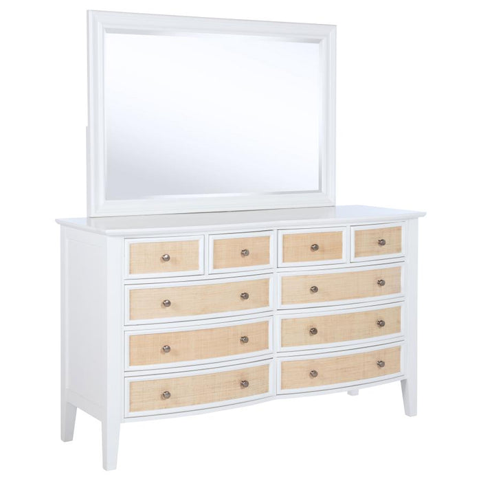 Coaster Furniture - Bexhill 10-Drawer Dresser and Mirror White - 223473M - GreatFurnitureDeal