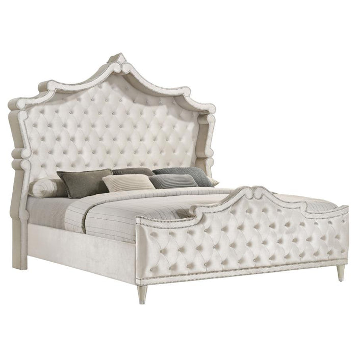 Coaster Furniture - Antonella 4-Piece California King Bedroom Set Ivory - 223521KW-S4 - GreatFurnitureDeal