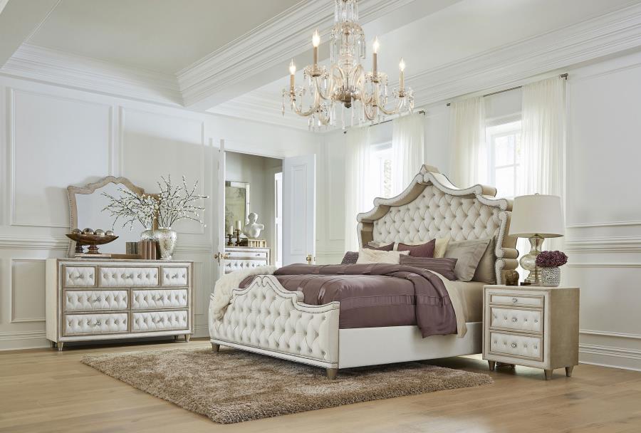 Coaster Furniture - Antonella 4-Piece California King Bedroom Set Ivory - 223521KW-S4 - GreatFurnitureDeal