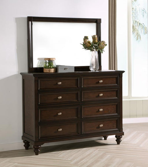 Coaster Furniture - Andover 8-Drawer Dresser and Mirror Dark Oak - 223633M - GreatFurnitureDeal