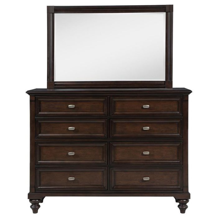 Coaster Furniture - Andover 8-Drawer Dresser and Mirror Dark Oak - 223633M - GreatFurnitureDeal