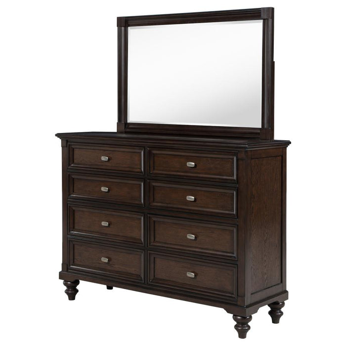 Coaster Furniture - Andover 8-Drawer Dresser and Mirror Dark Oak - 223633M - GreatFurnitureDeal