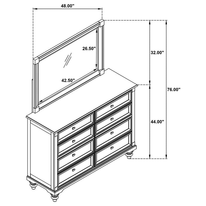 Coaster Furniture - Andover 8-Drawer Dresser and Mirror Dark Oak - 223633M - GreatFurnitureDeal