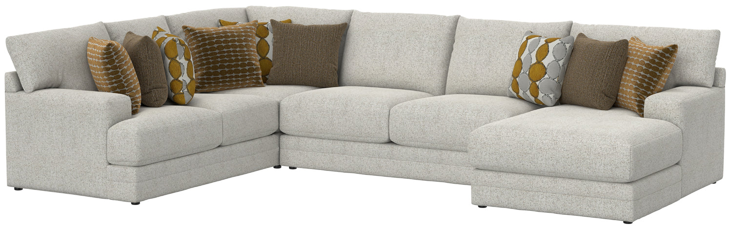 Jackson Furniture - Tori 4 Piece Sectional Sofa with Cocktail Ottoman 41" in Birch/Ochre - 224062-224059-224030-224076-224012 - GreatFurnitureDeal