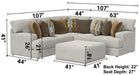 Jackson Furniture - Tori 3 Piece Sectional Sofa with Cocktail Ottoman 41" in Birch/Ochre - 224062-224059-224072-224012 - GreatFurnitureDeal