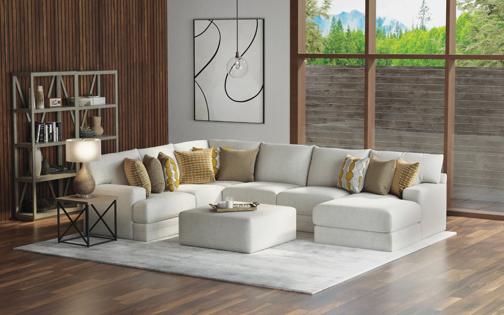 Jackson Furniture - Tori 4 Piece Sectional Sofa with Cocktail Ottoman 41" in Birch/Ochre - 224062-224059-224030-224076-224012 - GreatFurnitureDeal