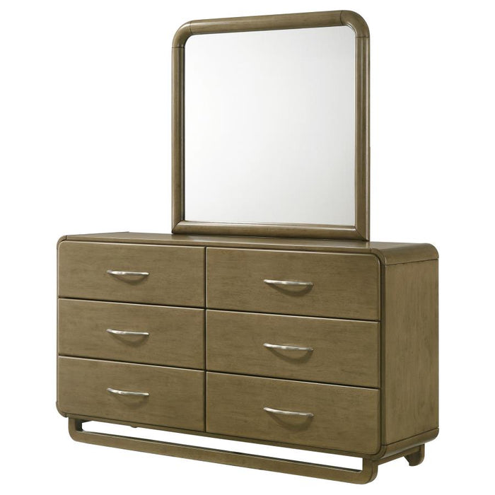 Coaster Furniture - Amsbury 6-Drawer Dresser and Mirror Nutmeg - 224273M - GreatFurnitureDeal