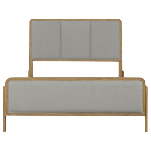Coaster Furniture - Arini Upholstered King Panel Bed in Sand Wash and Grey - 224301KE - GreatFurnitureDeal