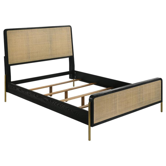 Coaster Furniture - Arini 4 Piece Queen Panel Bedroom Set in Black and Natural - 224330Q-S4 - GreatFurnitureDeal