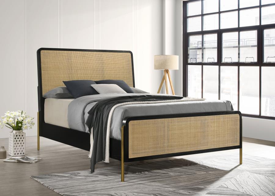 Coaster Furniture - Arini 4 Piece California King Panel Bedroom Set in Black and Natural - 224330KW-S4 - GreatFurnitureDeal