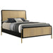 Coaster Furniture - Arini Rattan California King Panel Bed Black and Natural - 224330KW - GreatFurnitureDeal