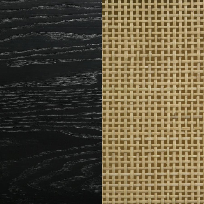 Coaster Furniture - Arini Rattan California King Panel Bed Black and Natural - 224330KW - GreatFurnitureDeal