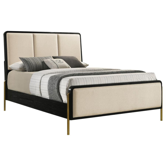Coaster Furniture - Arini 5 Piece California King Panel Bedroom Set in Cream and Black - 224331KWCRM-S5 - GreatFurnitureDeal