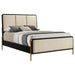 Coaster Furniture - Arini 56-inch California King Panel Bed Cream and Black - 224331KWCRM - GreatFurnitureDeal