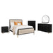 Coaster Furniture - Arini 56-inch 5 Piece King Panel Bedroom Set in Cream and Black - 224331KECRM-S5 - GreatFurnitureDeal