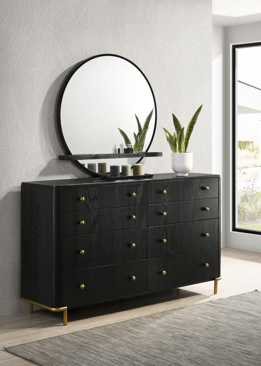 Coaster Furniture - Arini Dresser with Mirror in Black - 224333M - GreatFurnitureDeal