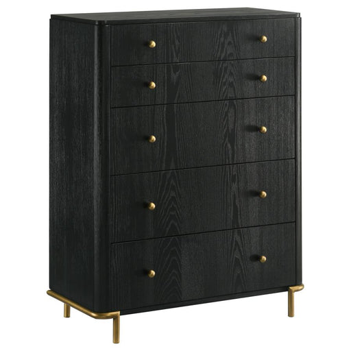 Coaster Furniture - Arini 5 Drawer Chest in Black - 224335 - GreatFurnitureDeal