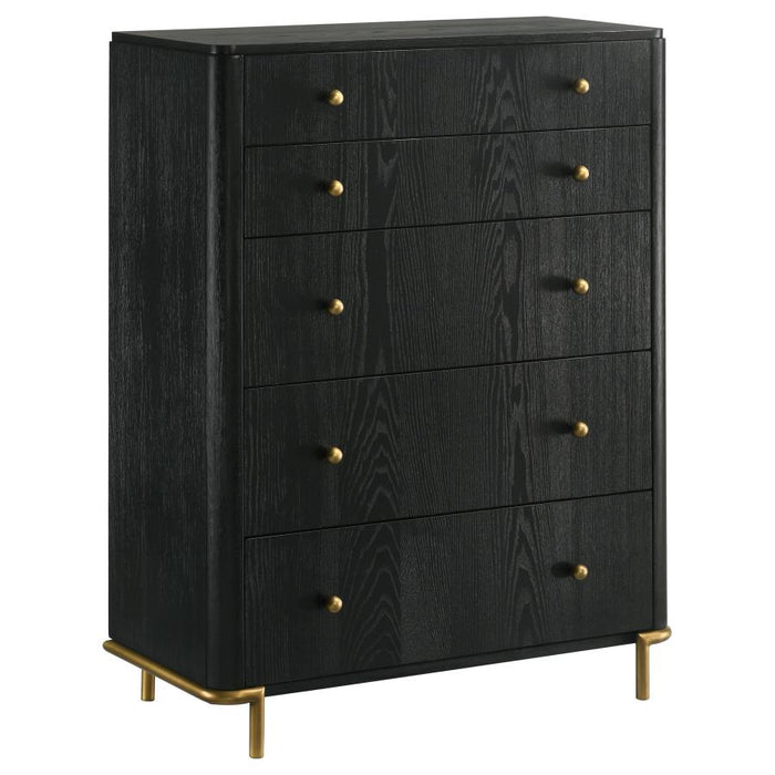 Coaster Furniture - Arini 5 Drawer Chest in Black - 224335 - GreatFurnitureDeal