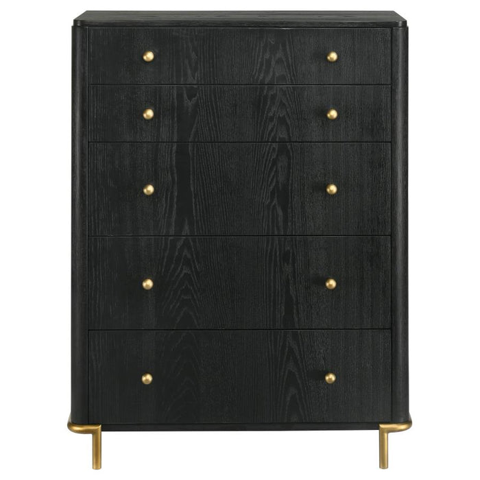 Coaster Furniture - Arini 5 Drawer Chest in Black - 224335 - GreatFurnitureDeal