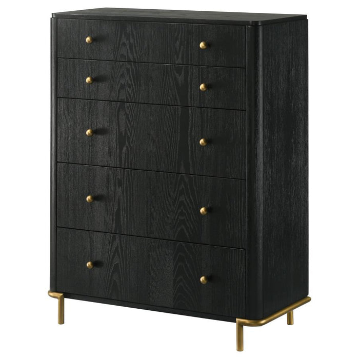 Coaster Furniture - Arini 5 Drawer Chest in Black - 224335 - GreatFurnitureDeal