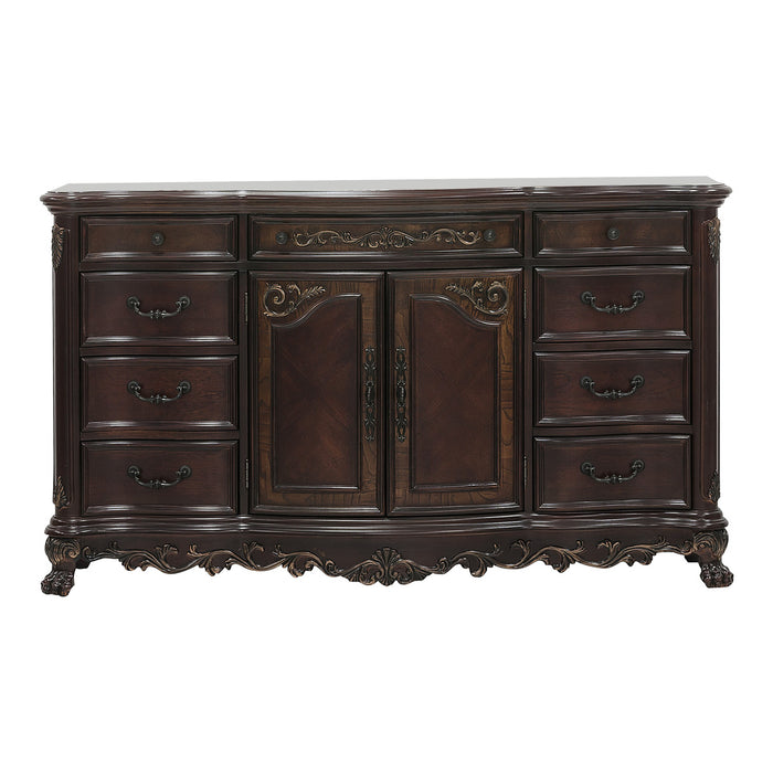 Homelegance - Deryn Park 9 Drawer and 2 Door Dresser and Mirror Set - 2243-5-6 - GreatFurnitureDeal