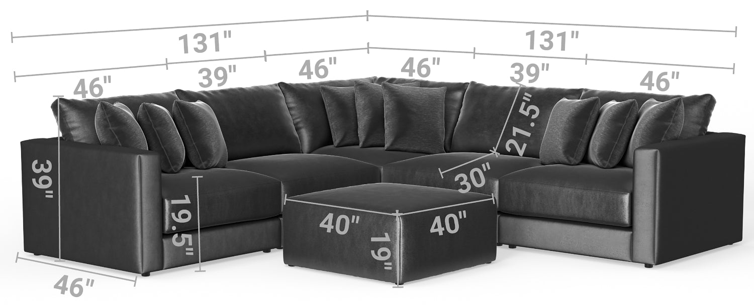 Jackson Furniture - Remington 6 Piece Modular Sectional in Pine - 2245-36-31-59-31-37-12-PINE-MTO - GreatFurnitureDeal