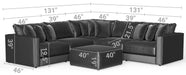 Jackson Furniture - Remington 6 Piece Modular Sectional in Pine - 2245-36-31-59-31-37-12-PINE-MTO - GreatFurnitureDeal