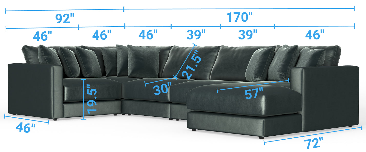Jackson Furniture - Remington 6 Piece Modular Sectional in Pine - 2245-36-59-31-31-76-12-PINE-MTO - GreatFurnitureDeal