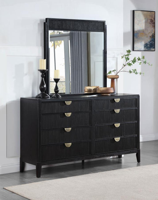 Coaster Furniture - Brookmead 8-Drawer Dresser with Mirror in Black - 224713M - GreatFurnitureDeal