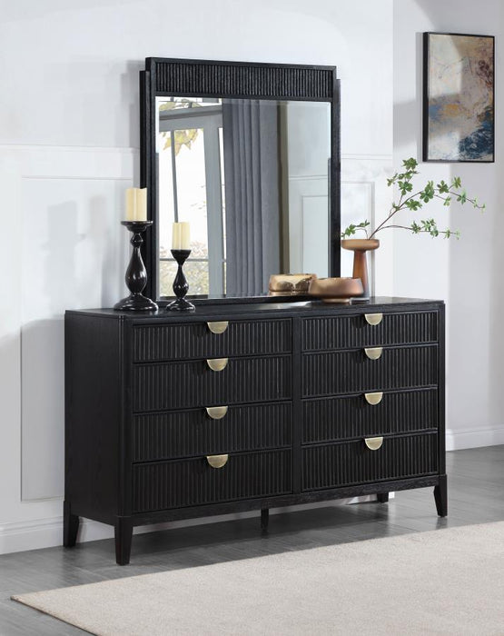 Coaster Furniture - Brookmead 8-Drawer Dresser with Mirror in Black - 224713M - GreatFurnitureDeal